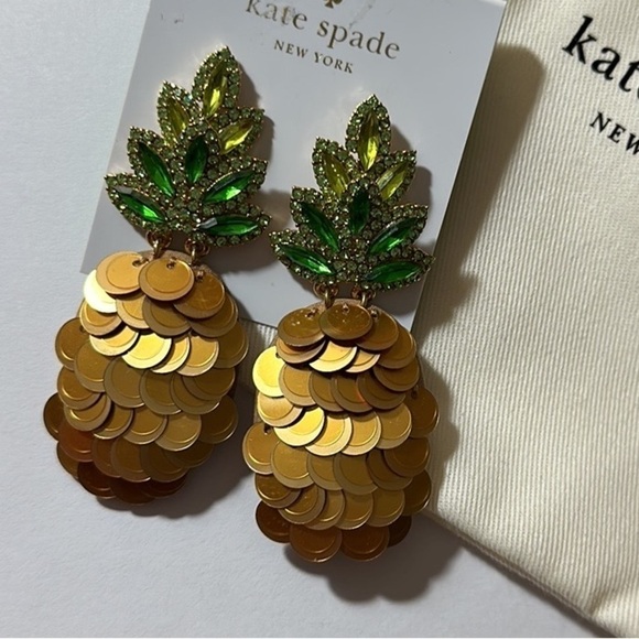 Kate Spade By The Pool Pineapple Statement Studs Earrings - Picture 10 of 13